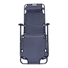 Folding Recliner Lounger with Adjustable Backrest Armrest and Footrest Load 136 kg 135x60x89cm Gray