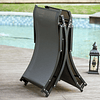 Conjunto 2 Espreguiçadeiras Ergonômicas Dobráveis em Forma de S com Estrutura de Alumínio Textilene para Piscina Pátio Jardim e Varanda 165x61x63cm Cinza