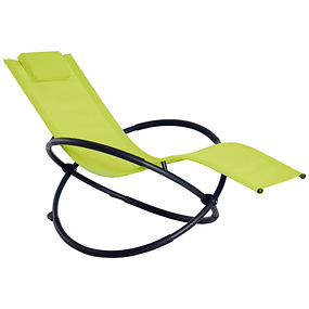 Outsunny Swing Lounger with Removable Headrest Ergonomic Foldable Texteline Fabric for Outdoor Pool 154x80x84 cm - Green