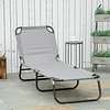 Folding Recliner Lounger with Adjustable Angle 3 Positions Outdoor Load 120 kg 190x56x85 cm