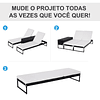 Conjunto de 2 tumbonas de jardín de mimbre con cojines acolchados con mesa auxiliar para piscina o terraza Carga 160kg 195x60x86 cm Estructura de acero Mimbre negro