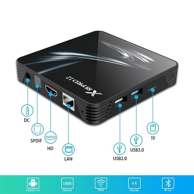 X88 Pro 12 RK3318/4GB/64GB Android 12 - Android TV