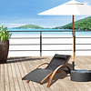 Deckchair Ergonomic Deckchair with Removable Headrest for Garden Patio Terrace Pool 161x72x68cm