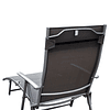 Folding Garden Lounger with 7-Position Adjustable Backrest Headrest 137x63.5x100.5cm Gray