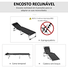 Espreguiçadeira de Jardim Dobrável com Apoio para a Cabeça Removível e Encosto Ajustável em 4 Posições para Jardim Terraço Campismo Exterior Alumínio 170x60x76cm 