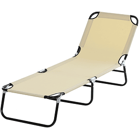 Tumbona reclinable plegable con ángulo regulable en 3 posiciones para carga exterior 120 kg 190x56x28