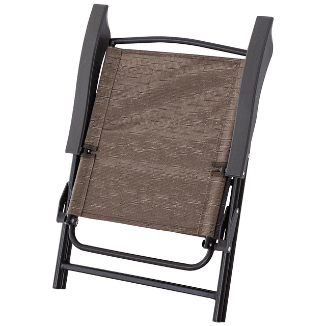 Juego de mesa y 2 sillas silla plegable respaldo 4 niveles sillones reclinables estructura de acero marrón