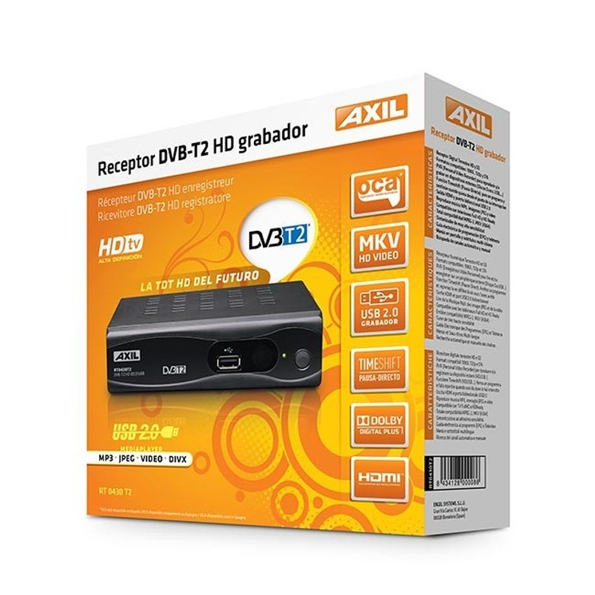 SINTONIZADOR TDT HD T2 HDMI USB GRABADOR