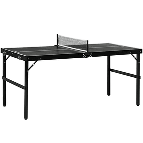 Folding Ping Pong Table with Portable Aluminum Structure for Indoor and Outdoor 152x76x72 cm Black