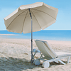 Sombrilla de playa Ø200 cm de diámetro con Poste Desmontable de Techo Inclinado y visera inferior