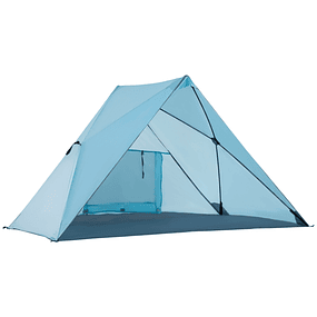 Tenda de Praia Dobrável para 2-3 Pessoas Anti UV 50+ Tenda Pop Up com Janela e Bolsa de Transporte para Jardim Campismo Viagens 210x147x120cm Azul 