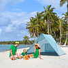 Tienda de playa plegable para 2-3 personas Anti UV 50+ Tienda emergente con ventana y bolsa de transporte para jardín Camping Viajes 210x147x120cm Azul
