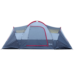 Tenda de Campismo para 5-6 Pessoas Impermeável 3000mm+ Anti UV com Bolsa de Transporte e Gancho para Luz 455x230x180cm Cinza 