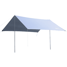 Refugio de camping portátil Tienda de campaña impermeable con protección solar 300x292 cm Blanco