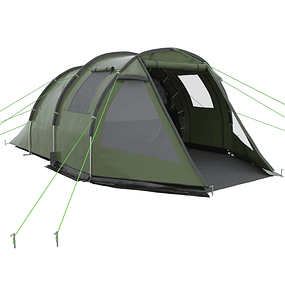 Camping Tent for 3-4 People Waterproof PU2000 mm with UV30+ Protection Windows and Carry Bag 475x264x172 cm Green