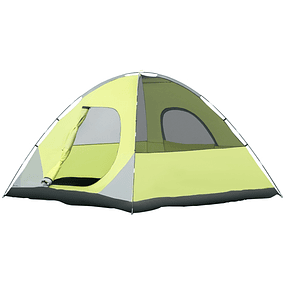 Family Camping Tent 6 People Camping Tent UPF+30 Waterproof up to 1500mm with Double Cover Pockets and Carry Bag 300x300x185cm Yellow and Gray