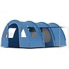 Tienda de campaña familiar para 5-6 personas impermeable PU2000 mm con puertas, ventanas y bolsa de transporte 475x315x215 cm azul