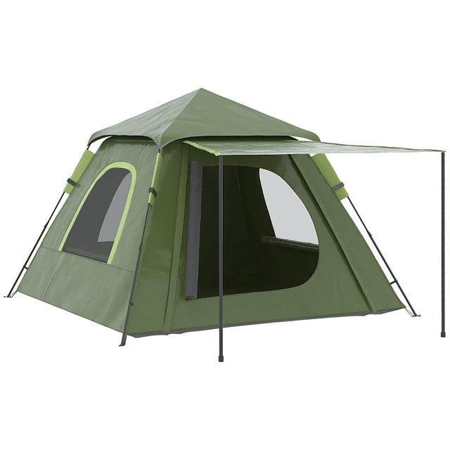 Tenda de Campismo para 6 Pessoas - 548x510x210cm - Laranja