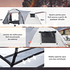 Tenda de Campismo Familiar para 4-5 Pessoas Impermeável 2000 mm com 4 Portas e Janelas de Malha 490x250x185 cm Cinza 