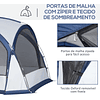 Tienda de campaña para 6-8 personas con 4 mosquiteras 2 paneles de tela Oxford y bolsa de transporte para viajes de camping 350x350x230cm Blanco y azul