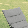 Silla de camping plegable Silla de jardín portátil con cojín acolchado extraíble y reposabrazos Estructura de acero para terraza de playa al aire libre 66x94x79cm Gris