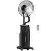 90W Fogging Fan with Oscillation Water Tank 3.1L 3 Speeds Timer and Wheels 44.5x44.5x135 cm Black