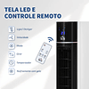 Humidificador Ventilador Columna Oscilante con Mando a Distancia Pantalla LED 3 Velocidades 3 Modos y Temporizador 12h 33x26x105cm Blanco y Negro