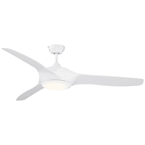 25W Ceiling Fan Diameter 132cm with LED Light Remote Control 3 Reversible Blades 6 Speeds and Silent Timer for Bedroom Living Room Dining Room White