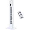 Ventoinha de Coluna 45W Silencioso com Controle Remoto 3 Velocidades 3 Modos Oscilação 70° Tela LED Tátil Temporizador 12h e Caixa de Aromas 31,5x31,5x96cm Branco 