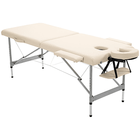 Folding Massage Table Portable Massage Table with Adjustable Height in 7 Positions 186x71x62-83cm - beige