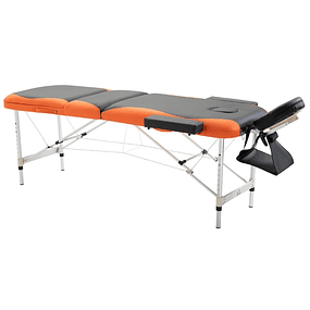 Camilla de masaje portátil plegable con altura regulable y reposacabezas 180x60x62-82 cm