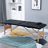 Portable Folding Massage Table with Height-Adjustable Headrest and Carrying Bag 186x60x58-81 cm Black