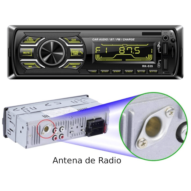Autoradio RK-535 LCD 7" color | Bluetooth | USB | SD | AUX | SWC