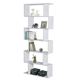 Librería 6 baldas para Comedor Salón Diseño moderno Soporte de pared 80x23x192cm Madera