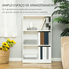 Estantería con 3 Compartimentos de Almacenamiento Libros Plantas para Sala de Estar Estudio Dormitorio 62.2x24x102.4cm