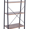 Librería escalera con 4 baldas para salón 60x35x145cm negra y madera