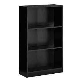 Estante para Livros com 3 Compartimentos de Armazenamento Livros Plantas para Sala de Estar Estúdio Dormitório 62,2x24x102,4cm - Preto