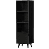 Bookcase with 3 Open Shelves and 1 Closed Shelf with Door Modern Style Shelf for Book Storage Toys Plants 40x30x129.5cm