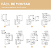 stante de Parede com 5 Cubos Estante Flutuante de Madeira Estilo Moderno 49,5x10,2x86cm Branco 