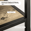 Estante Industrial Estante para Livros com 2 Portas de Grade e Estrutura de Metal 90x33,5x180cm Preto e Madeira 