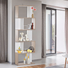 Bookshelf Tall Wall Shelf with 5 Levels in S Shape Modern Design 60x24x184,5cm White and Wood