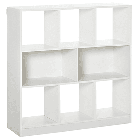 8-Compartment Bookshelf Modern Style Display Shelf for Living Room Bedroom Office 97.5x30x100cm White