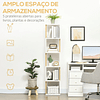 Estante de Livros em Forma de S Estante com 5 Prateleiras Abertas para Sala de Estar Escritório Anti-Tombo 33x28x161cm Branco 