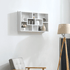 Decorative wall shelf Set of 8 CD shelves Floating Shelves Modern Cubes 85x14,5x47,5cm Load 20kg Wood