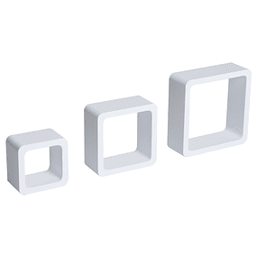 Set de 3 Cubes Estantes de Pared para Libros CDs Estantes Flotantes Decorativos Blanco