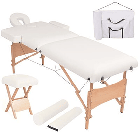 Mesa massagem dobrável 2 zonas + banco 10 cm espessura