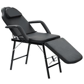 Portable beautician chair artificial leather 185x78x76cm black