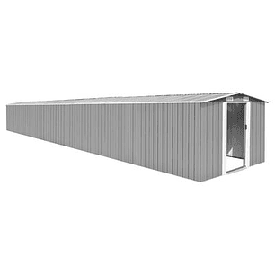 Garden shed 257x990x181 cm gray galvanized steel