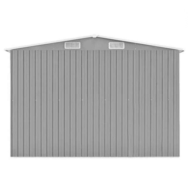 Garden shed 257x990x181 cm gray galvanized steel