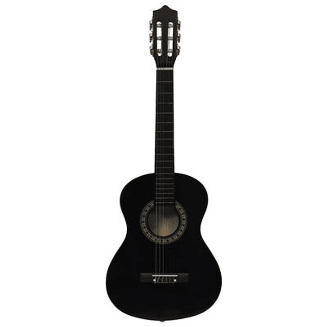 Juego de guitarra clásica de 8 piezas Principiantes 1/2 34" Negro